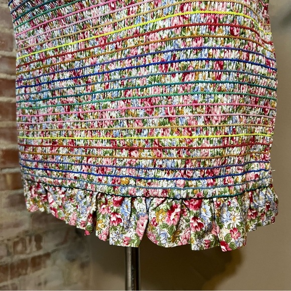 Multicolor Floral Striped Spaghetti Strap Midi Dress -Size M -DR09 - Picture 4 of 9